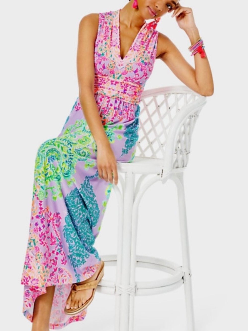 Lilly pulitzer XS maxi stunning multi color pattern fits like a small